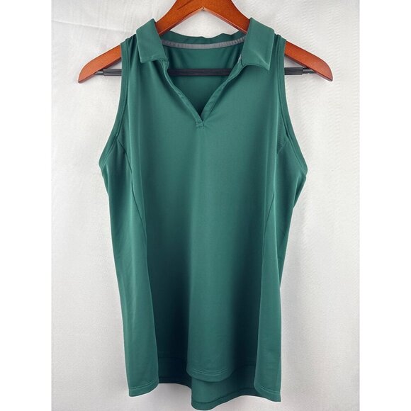 Baleaf Womens Sleeveless Collared Golf Tank Top Green Racerback Size M - Picture 2 of 4